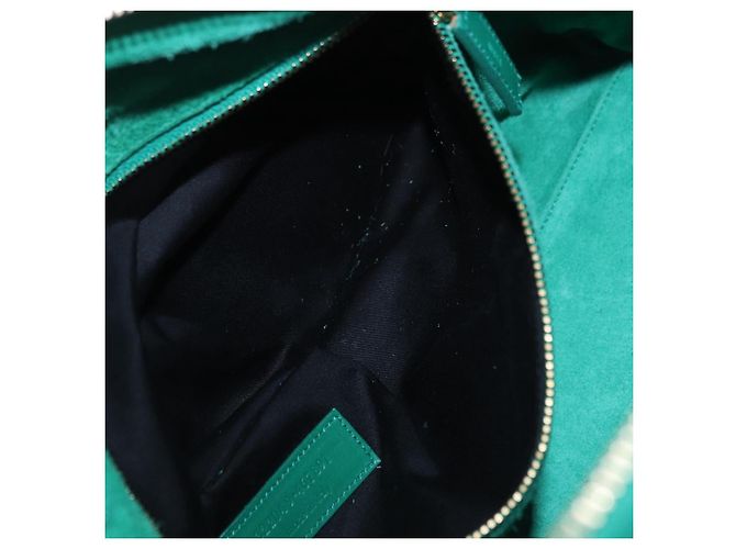 Autre Marque SAINT LAURENT Classic Duffle Bag Leather 2way Green Gold 322049 - vista 28