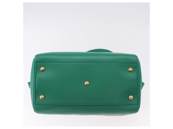 Autre Marque SAINT LAURENT Classic Duffle Bag Leather 2way Green Gold 322049 - vista 5