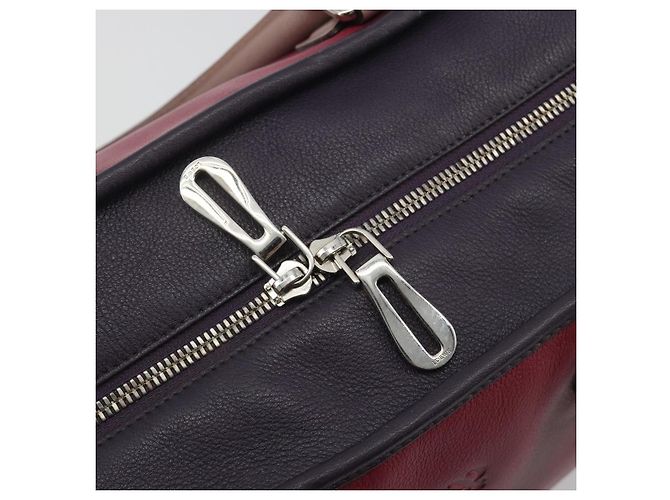 LOEWE Amazona 36 Hand Bag Leather Purple Silver - vista 19