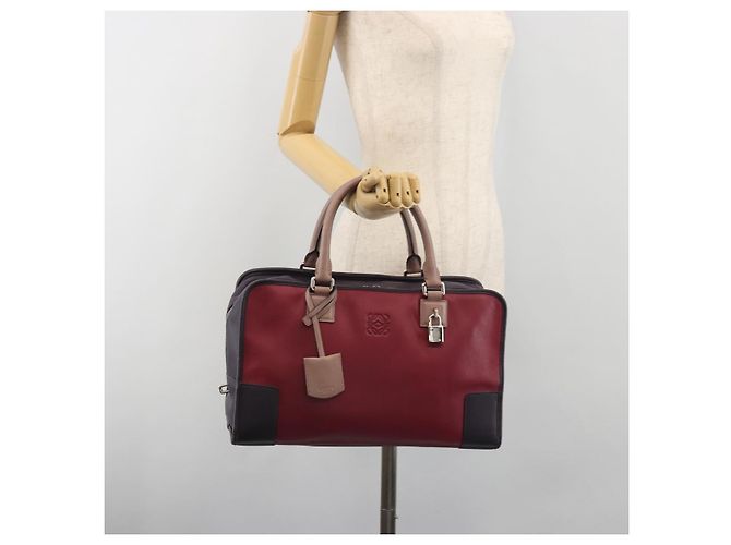 LOEWE Amazona 36 Hand Bag Leather Purple Silver - vista 26
