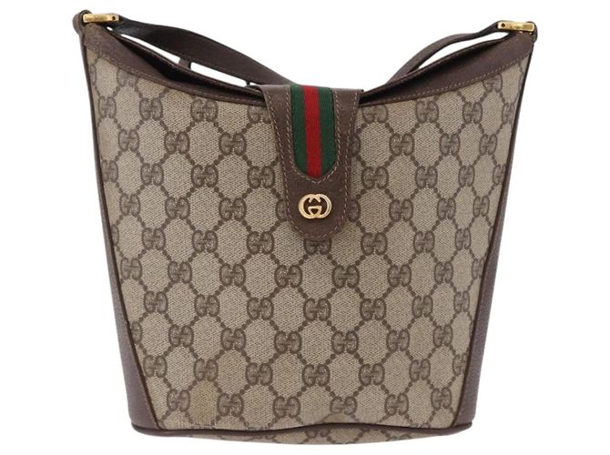 GUCCI GG Supreme Web Sherry Line Bag PVC Beige Gold 904 02 081 - vista 2