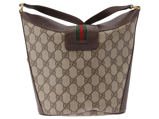 GUCCI GG Supreme Web Sherry Line Bag PVC Beige Gold 904 02 081 - vista 3