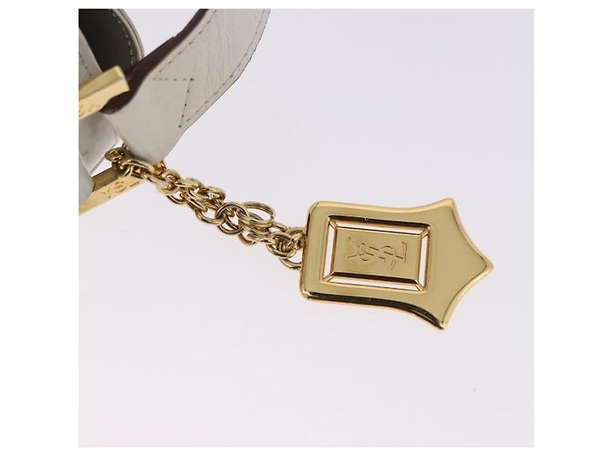 Autre Marque SAINT LAURENT Shoulder Bag Leather Ivory Gold - vista 15