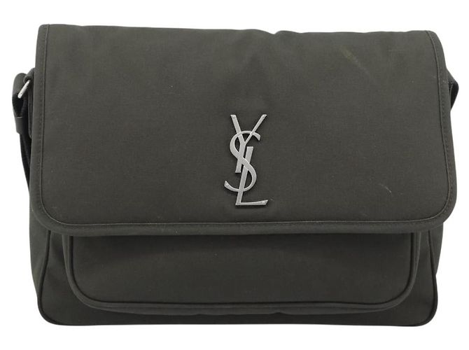 Autre Marque SAINT LAURENT Shoulder Bag Canvas Khaki Silver 757146 - vista 2