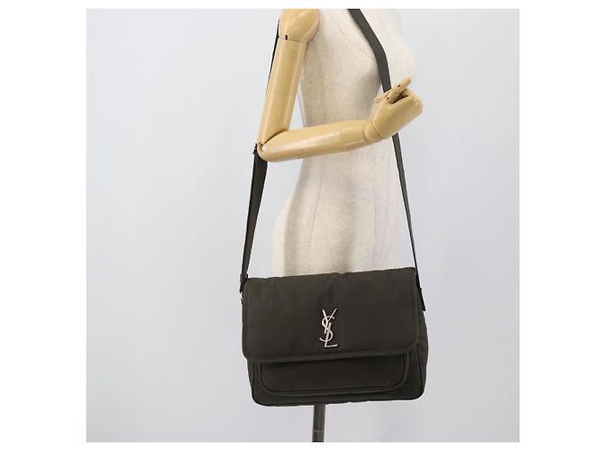 Autre Marque SAINT LAURENT Shoulder Bag Canvas Khaki Silver 757146 - vista 25