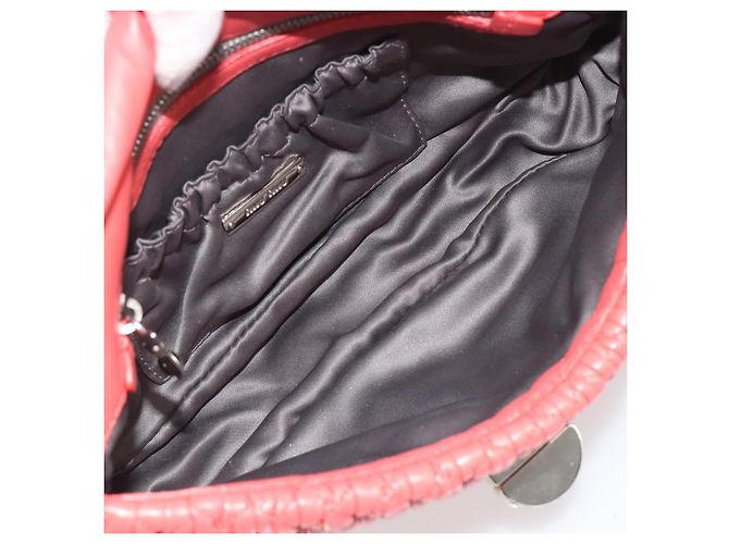 Miu Miu Matelasse Chain Shoulder Bag Leather Pink Silver - vista 11