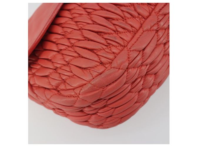 Miu Miu Matelasse Chain Shoulder Bag Leather Pink Silver - vista 14