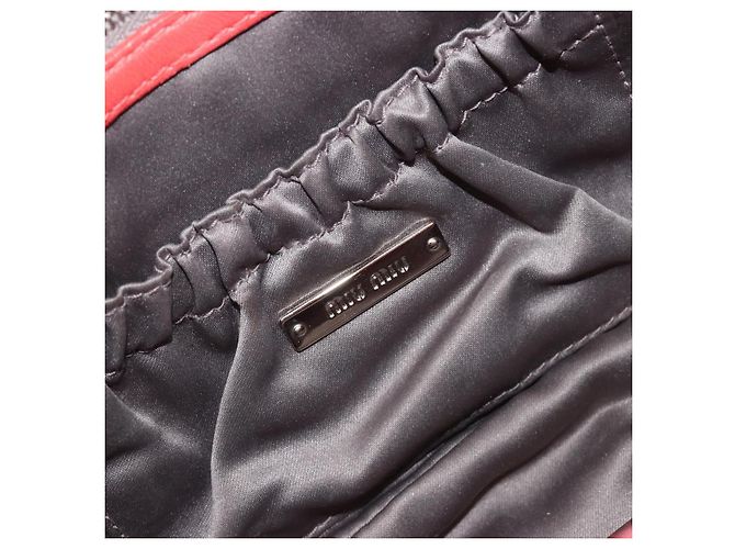 Miu Miu Matelasse Chain Shoulder Bag Leather Pink Silver - vista 20