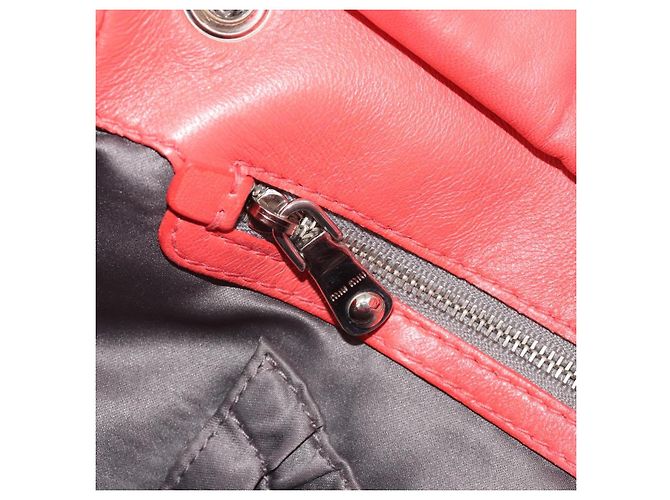 Miu Miu Matelasse Chain Shoulder Bag Leather Pink Silver - vista 23