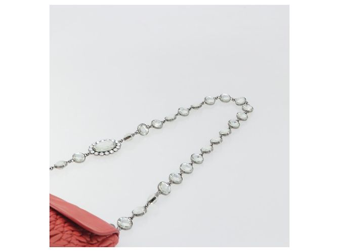 Miu Miu Matelasse Chain Shoulder Bag Leather Pink Silver - vista 8