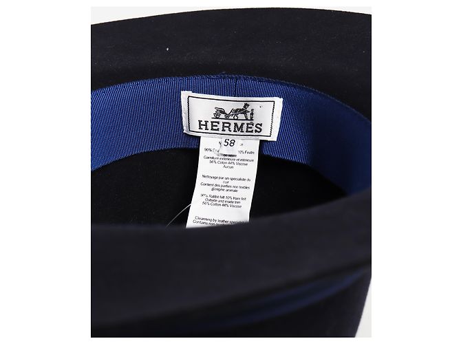 Hermès Trilby Hut in Navy Marineblau - Ansicht 4