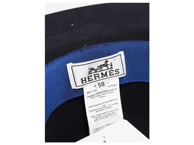 Hermès Trilby Hut in Navy Marineblau - Ansicht 7