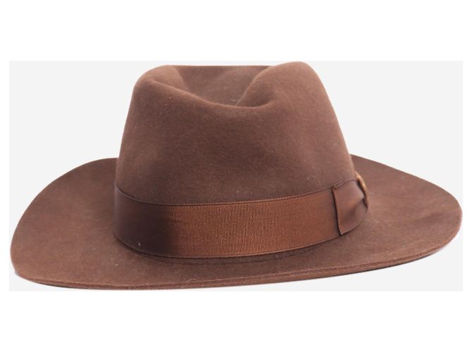 Borsalino Chapeau Trilby marron - vue 2