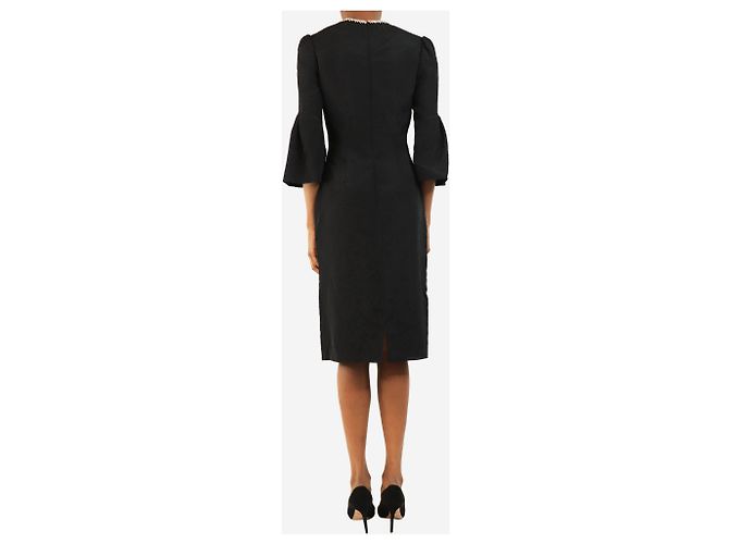 Jenny Packham Spitzenkleid mit schwarzen Kristallbesatz - size UK 8 - Ansicht 2