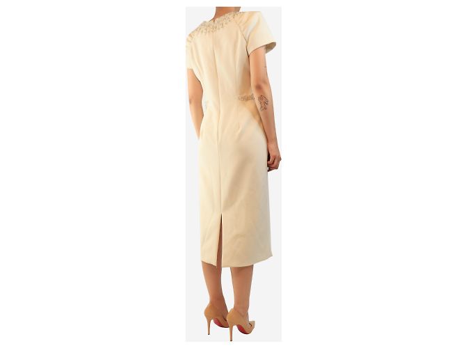 Jenny Packham Abito crema con perline e decorazioni - size UK 14 Crudo - vista 2