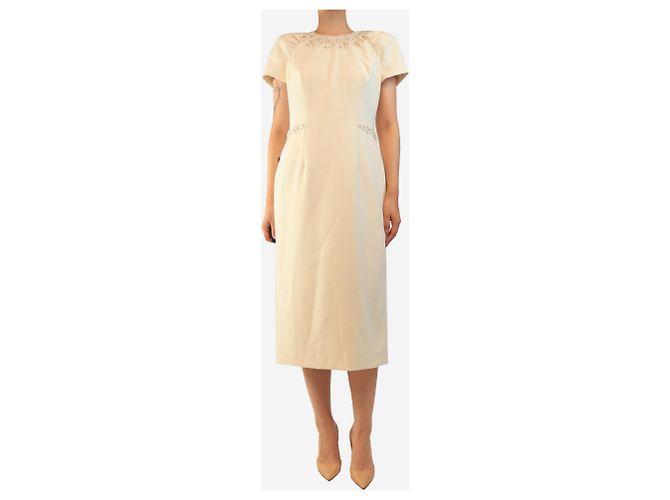 Jenny Packham Abito crema con perline e decorazioni - size UK 14 Crudo - vista 3