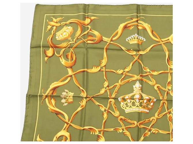 Hermès Pañuelo de seda Green crown jewels Verde - vista 2