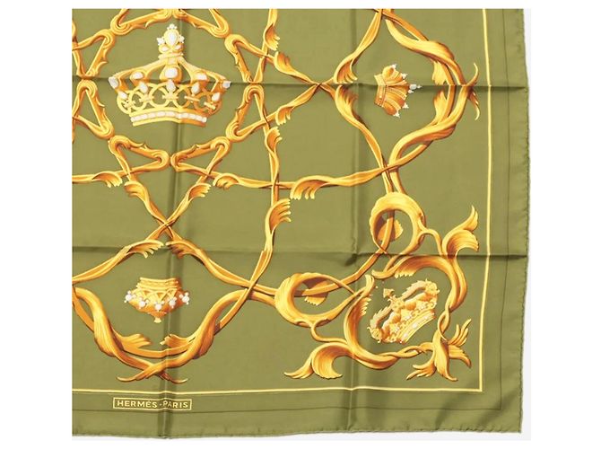 Hermès Pañuelo de seda Green crown jewels Verde - vista 4