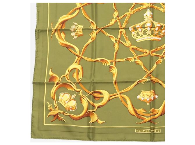 Hermès Pañuelo de seda Green crown jewels Verde - vista 5