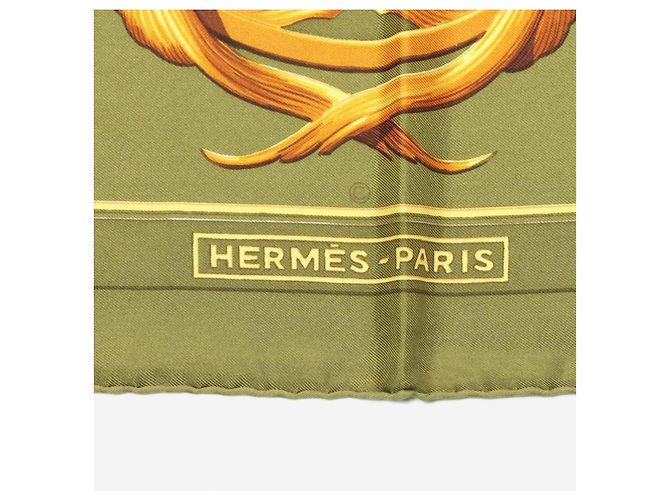 Hermès Pañuelo de seda Green crown jewels Verde - vista 6
