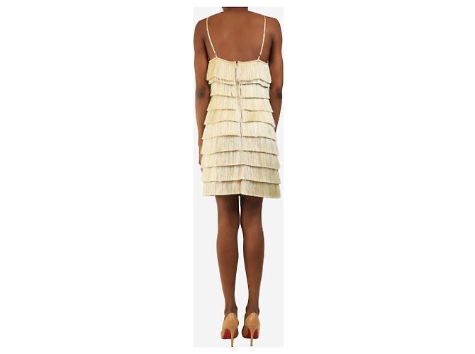 Autre Marque Crème Volant-Minikleid - size UK 8 Roh - Ansicht 2