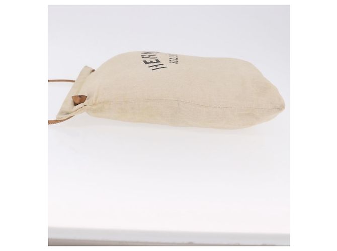 Hermès HERMES Arena MM Shoulder Bag Canvas Beige Gold Tone - vista 5