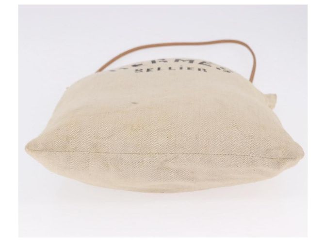 Hermès HERMES Arena MM Shoulder Bag Canvas Beige Gold Tone - vista 9