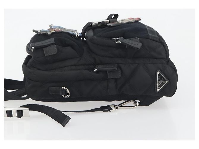 PRADA Body Bag Nylon Black Silver - vista 4