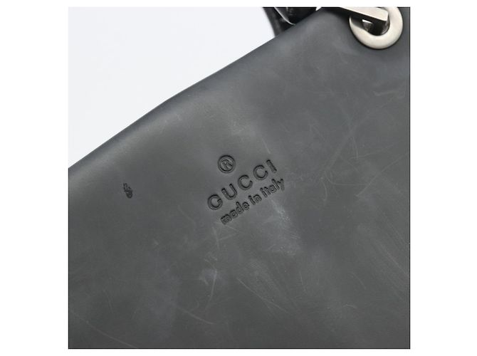 GUCCI Bamboo Tote Bag Leather 2way Black Silver 002 1016 - vista 14