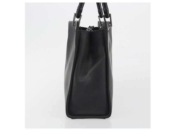 GUCCI Bamboo Tote Bag Leather 2way Black Silver 002 1016 - vista 4