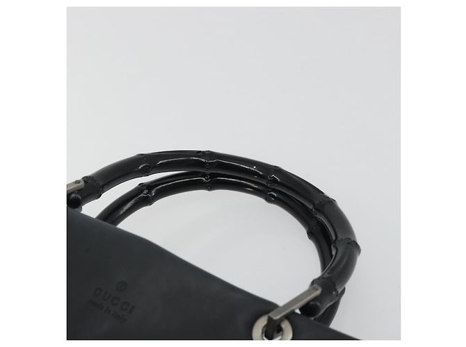 GUCCI Bamboo Tote Bag Leather 2way Black Silver 002 1016 - vista 8