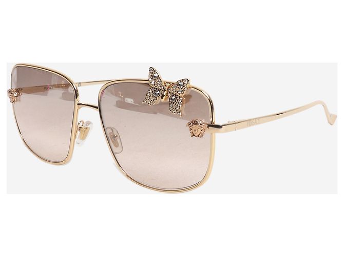 Versace Occhiali da sole a farfalla dorati D'oro - vista 2