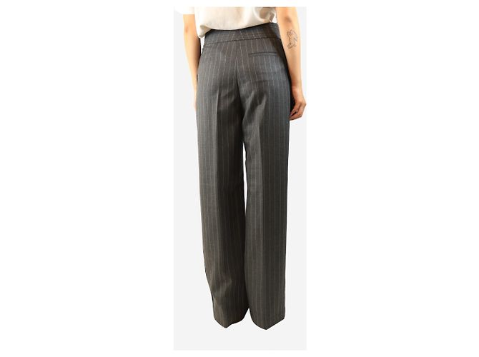 Loewe Pantalones de lana gris a rayas - size UK 10 - vista 3