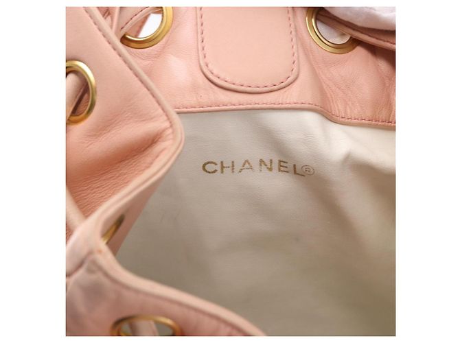CHANEL Backpack Lamb Skin Pink Gold CC - vista 18