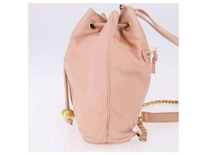 CHANEL Backpack Lamb Skin Pink Gold CC - vista 4