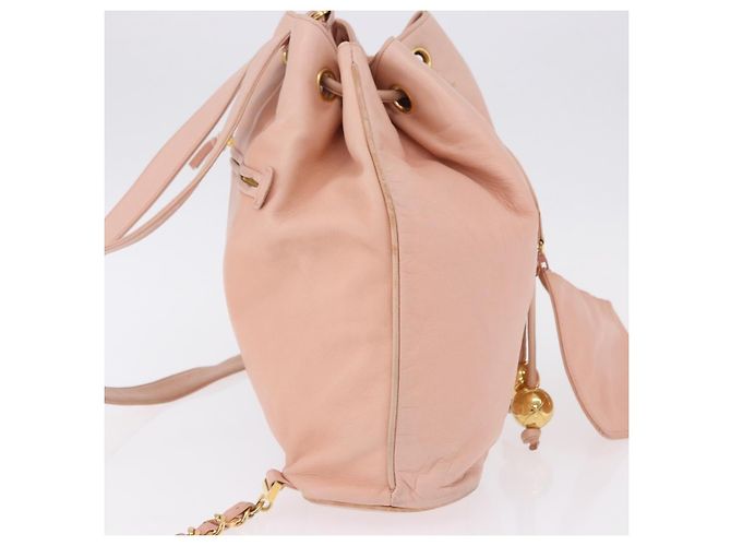 CHANEL Backpack Lamb Skin Pink Gold CC - vista 5