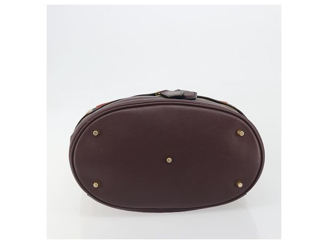BURBERRY Nova Check Shoulder Bag Canvas Leather Silver Bordeaux - vista 5