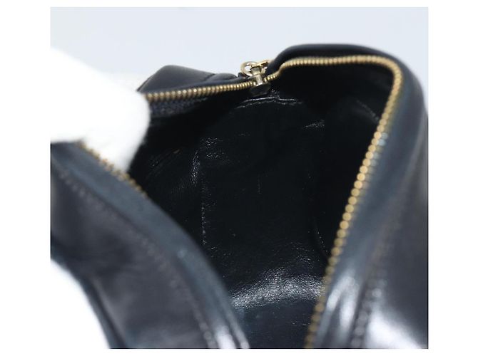 CHANEL Matelasse Chain Shoulder Bag Lamb Skin Gold Black CC - vista 20