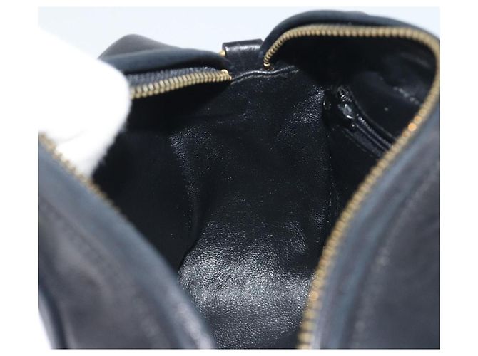 CHANEL Matelasse Chain Shoulder Bag Lamb Skin Gold Black CC - vista 21