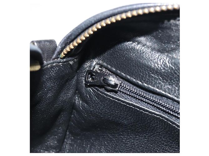 CHANEL Matelasse Chain Shoulder Bag Lamb Skin Gold Black CC - vista 22