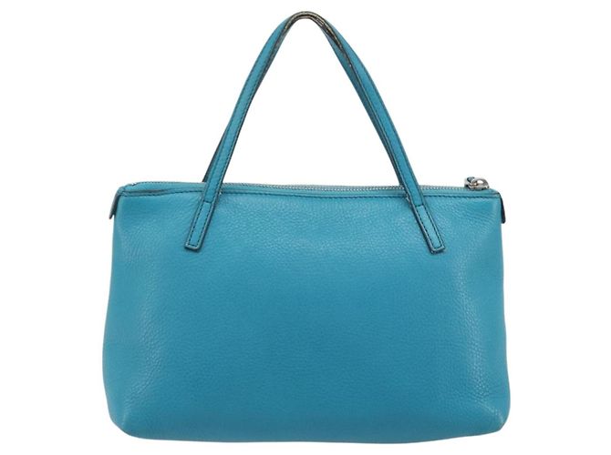 GUCCI Soho Hand Bag Leather Blue Silver 340618 - vista 2