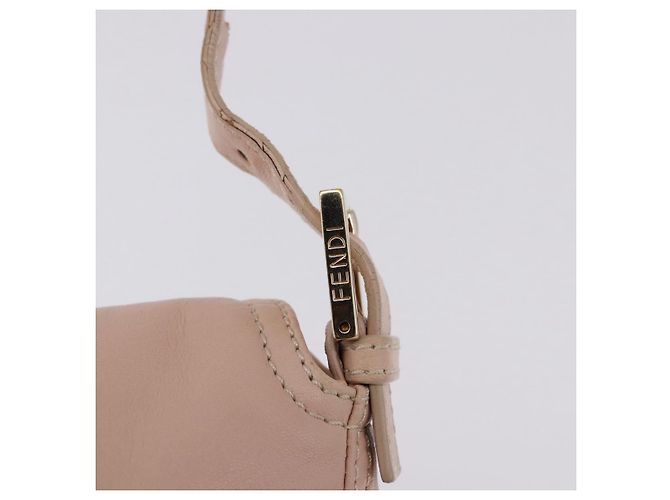 FENDI Mamma Baguette Shoulder Bag Leather Pink Gold - vista 18