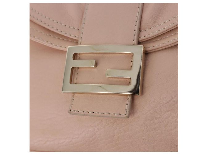 FENDI Mamma Baguette Shoulder Bag Leather Pink Gold - vista 19
