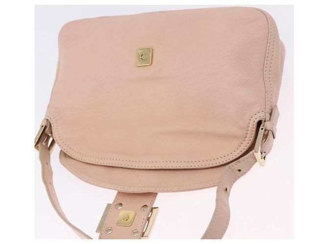 FENDI Mamma Baguette Shoulder Bag Leather Pink Gold - vista 20