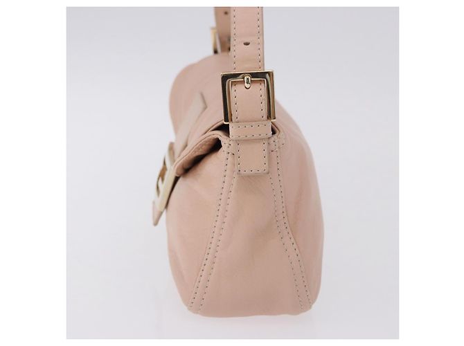FENDI Mamma Baguette Shoulder Bag Leather Pink Gold - vista 3