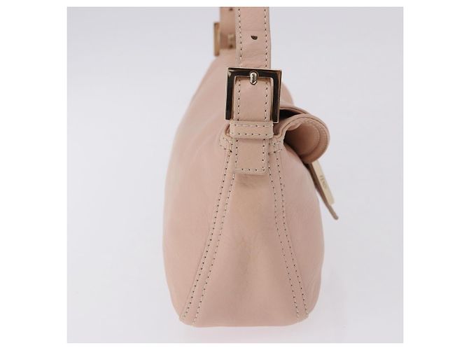 FENDI Mamma Baguette Shoulder Bag Leather Pink Gold - vista 4