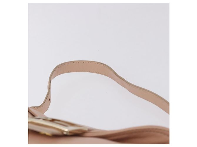 FENDI Mamma Baguette Shoulder Bag Leather Pink Gold - vista 8