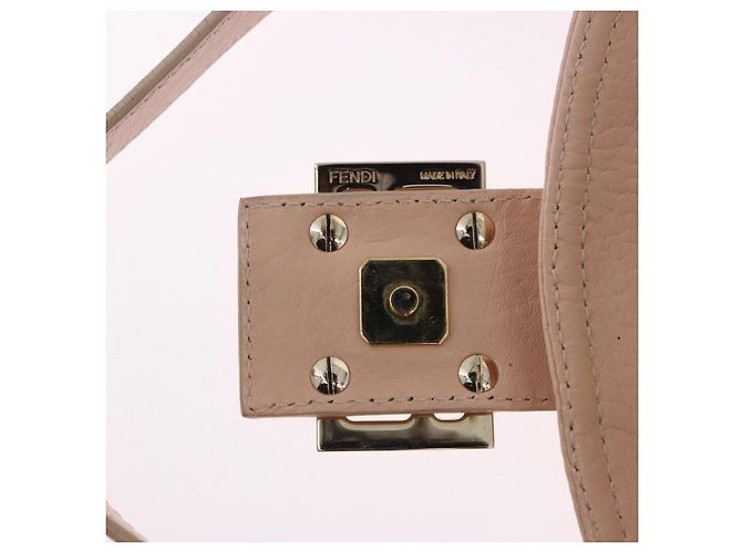 FENDI Mamma Baguette Shoulder Bag Leather Pink Gold - vista 9