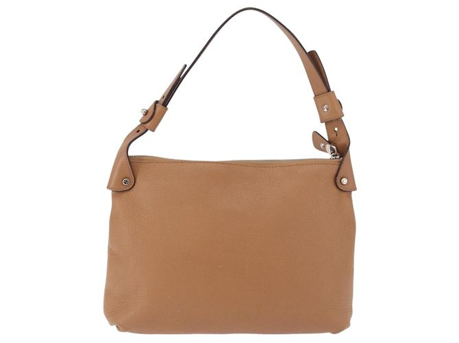 Salvatore Ferragamo Sac à épaule Gancini Cuir Beige Argent - vue 2