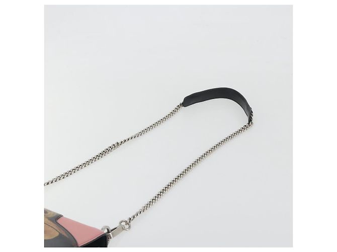 PRADA Schultertasche mit Kette Saffiano-Leder Rosa Silber - Ansicht 14